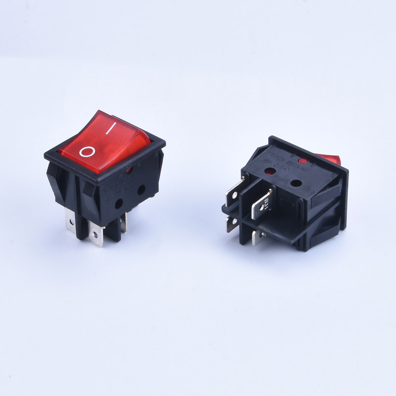 双刀单投船型开关四脚单档带灯2