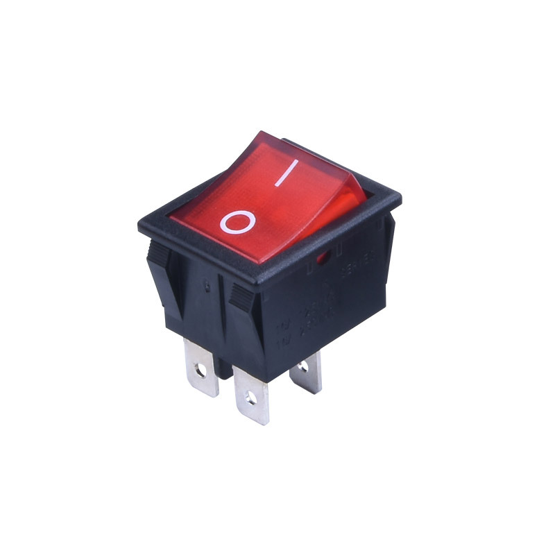 双刀单投船型开关四脚单档带灯船型开关30.6x25船型开关16A船型