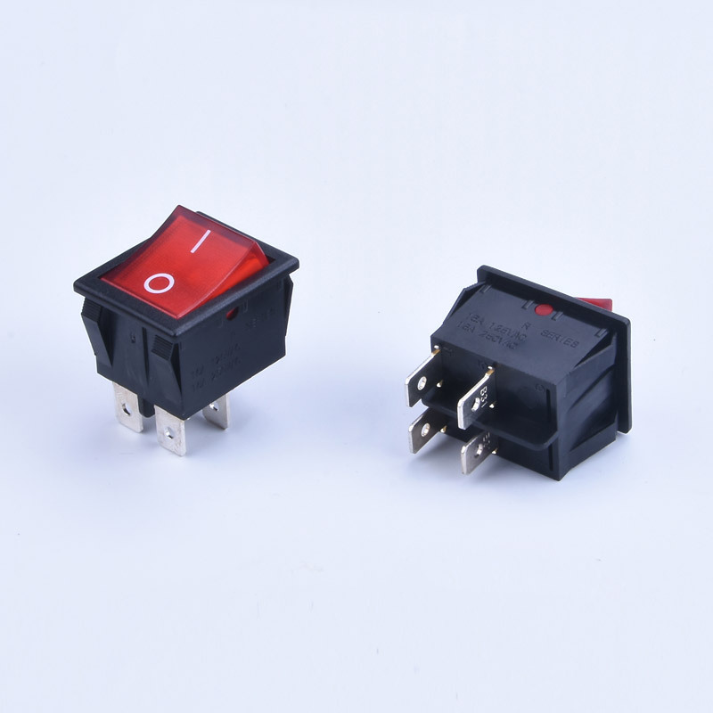 双刀单投船型开关四脚单档带灯3