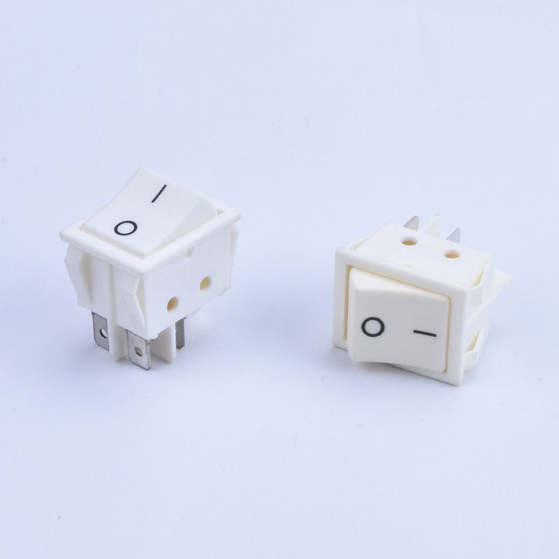 双刀单投船型开关四脚单档白色2