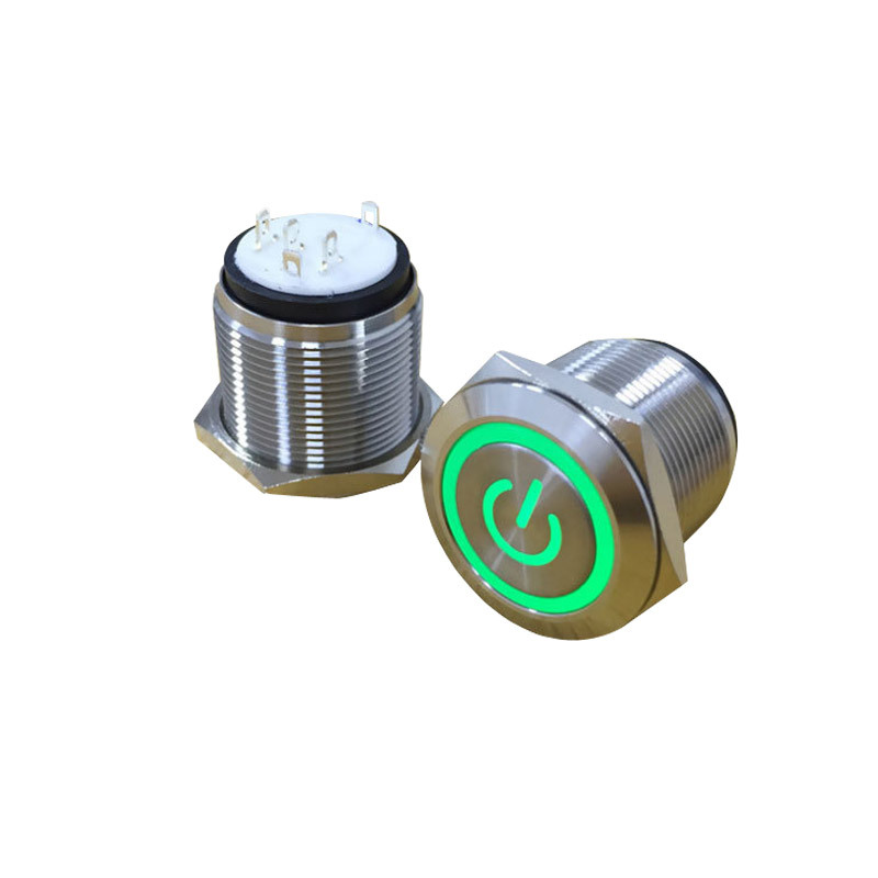 诚信厂家供应嘉腾22mm金属防水三色灯发光按钮开关详情