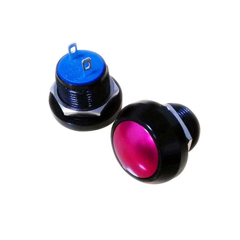 厂家现货供应M12防水铝 制红色 金属按钮开关常开 常闭