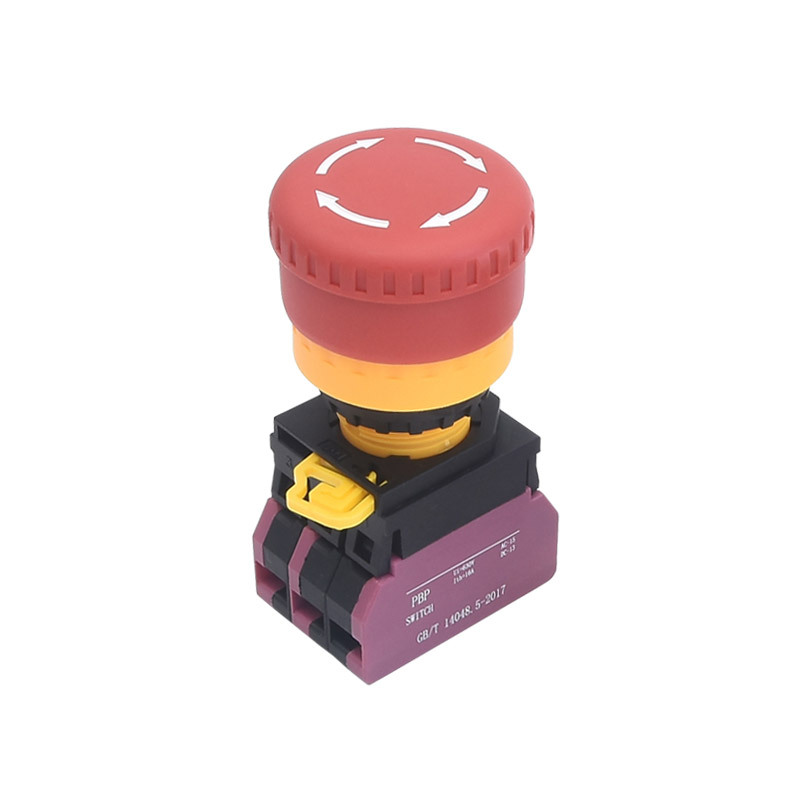 厂家供应22mm安装孔塑胶紧急急停按钮开关