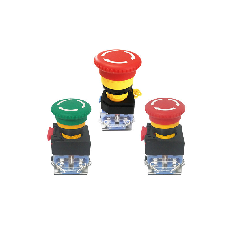 厂家供应22mm安装孔金属/塑胶紧急急停按钮开关